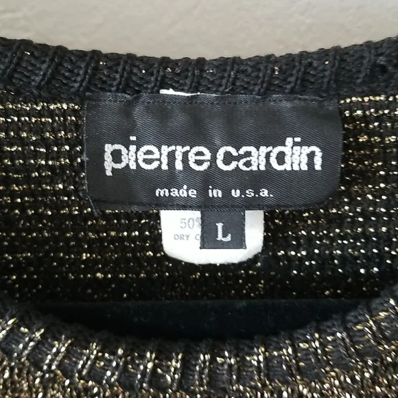 VINTAGE PIERRE CARDIN METALLIC SWEATER SIZE LARGE - Picture 3 of 7